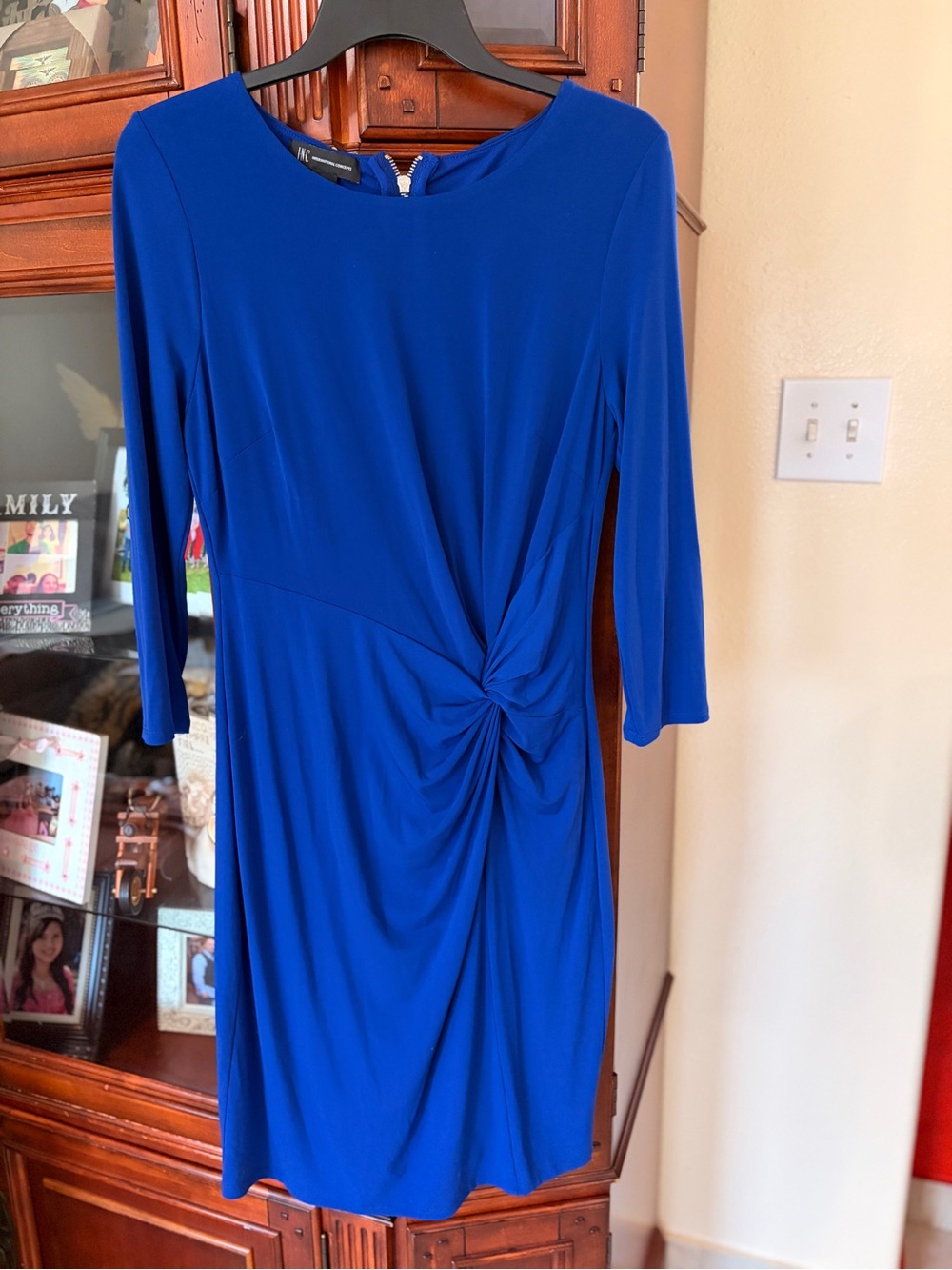 INC International Concepts Cobalt Blue Dress Top